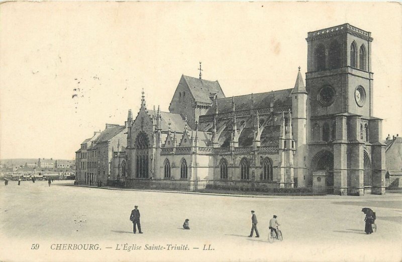 Postcard France Cherbourg eglise Sainte Trinite