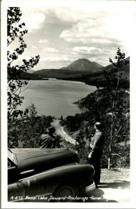 RPPC Kenai Lake Overlook Seward Kenai Highway Alaska AK UNP Postcard C9