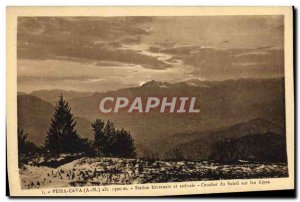 Postcard Old Peira Cava Winter and Summer Resort Sunset on the Alps