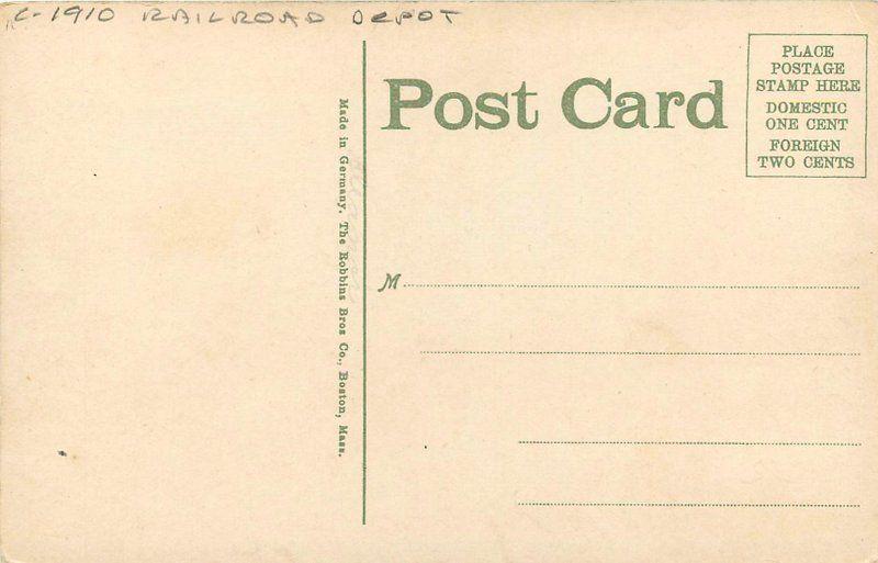 C-1910 Railroad Train Depot Lynn Massachusetts Robbins Bros postcard 10305