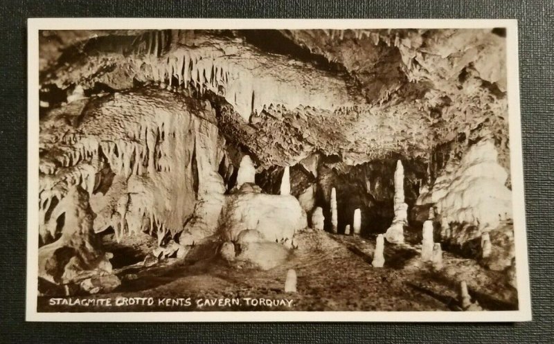 Mint Vintage RPPC Stalagmites Kents Cavern Torquay England United Kingdom