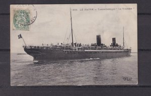 FRENCH SHIP  LA TOURAINE , 1907 ppc., used.