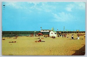Ocean View Virginia~Beach & Fishing Pier~Red Cross Life Saving Station~1969