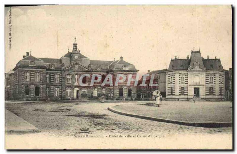 Old Postcard Bank Caisse d & # 39Epargne City Hotel Sainte Menehould