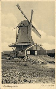 Netherlands Houtzaagmolen Monnickendam Windmill Vintage Postcard 07.51