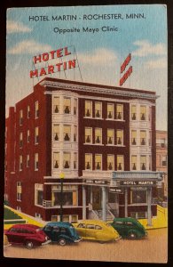 Vintage Postcard 1940's Hotel Martin (Colonial Inn), Rochester, Minnesota (MN)