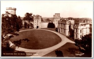 The Courtyard From The Mound Warwick Castle Real Photo RPPC Postcard 