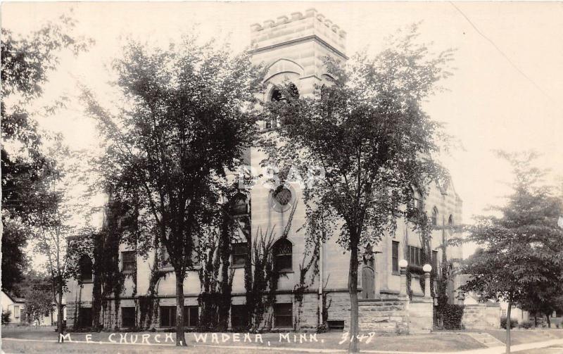 Minnesota Mn Real Photo RPPC Postcard c1920 WADENA M.E. Church Building