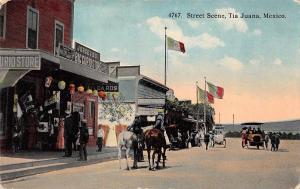 Tiajuana Baja California Mexico street scene horses curio store antique pc Z8676