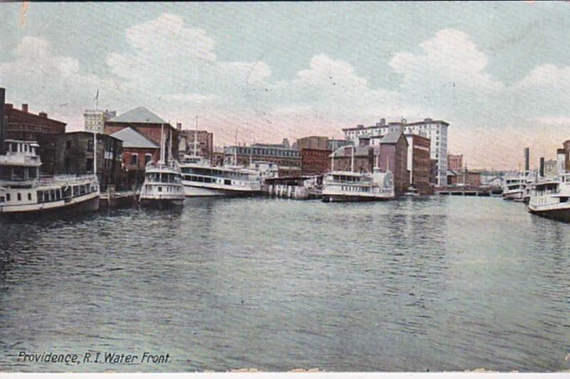 Rhode Island Providence Scene Along The Water Front 1910