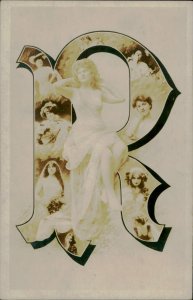 B578 Alphabet letter R multi women fantasy photographic surrealism