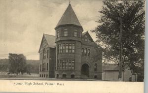 Palmer MA High School c1910 Postcard