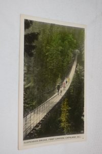 Suspension Bridge First Canyon Capilano British Columbia Canada Postcard 133