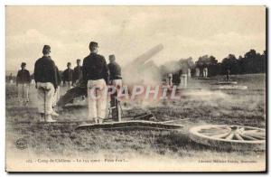 Old Postcard Militaria Camp of Chalons The 155 Fire Short Piece