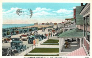 Vintage Postcard Ocean Avenue Roadway Looking South Hampton Beach New Hampshire