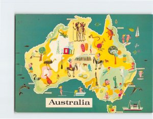 Postcard Map of Australia