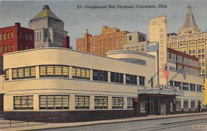 Greyhound Bus Terminal Cincinnati, Ohio, USA Bus Stations 1955 