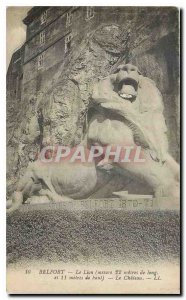Old Postcard Belfort Lion Le Chateau