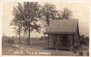 Oklahoma Farm House Real Photo Vintage Postcard AA71502