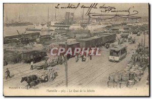 Old Postcard Marseille Quai de la Joliette Boat Tram