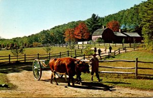 Massachusetts Old Sturbridge Village The Pliny Freeman Farmhouse and Ox Team