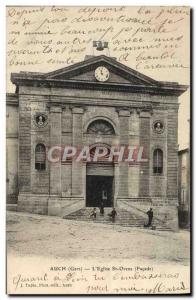 Old Postcard Auch L & # 39Eglise St Orens Facade