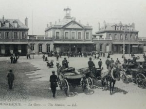 Dunkirk France Dunkerque La Gare The Station Vintage Postcard c1905