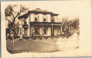 RPPC Residence of John Burton, Trenton IL Vintage Postcard N37