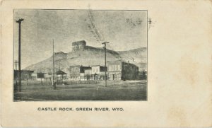 Green River Wyoming Castle Rock 1906 UDB Postcard, Postally Used