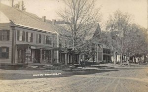 Bradford VT Main Street Storefronts Telephone Company Real Photo Postcard