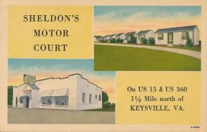 Sheldon's Motor Court Motel - Keysville VA, Virginia - Roadside - Linen