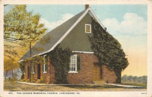 Lynchburg Virginia 1927 Postcard The Quaker Memorial Church