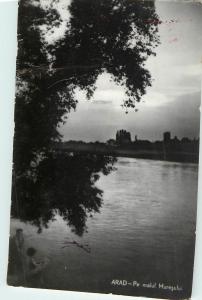Arad Romania Mures river banks 1960s postcard butterfly stamp