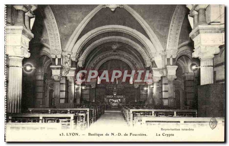 Lyon Postcard Old Basilica ND fourviere The crypt