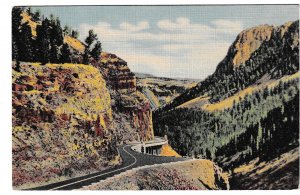 Golden Gate Canon, Yellowstone National Park, Wyoming, Vintage Linen Postcard