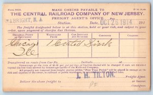 The Central Railroad Company Of New Jersey Sea Bright NJ Advertising Postal Card
