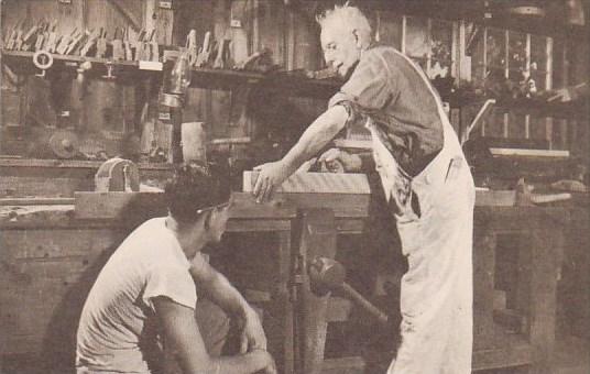 Massachusetts Sturbridge Wood Turner And His Apprentice Old Sturbridge Village