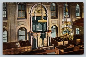 Old South Church Interior Boston Massachusetts Vintage Postcard 0025