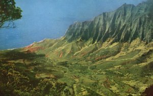 Vintage Postcard Kalalau Valley On The Island Of Kaui As Viewed From Kalalau HI