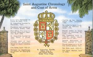 St Augustine FL, Florida - Chronology and Coat of Arms - Linen