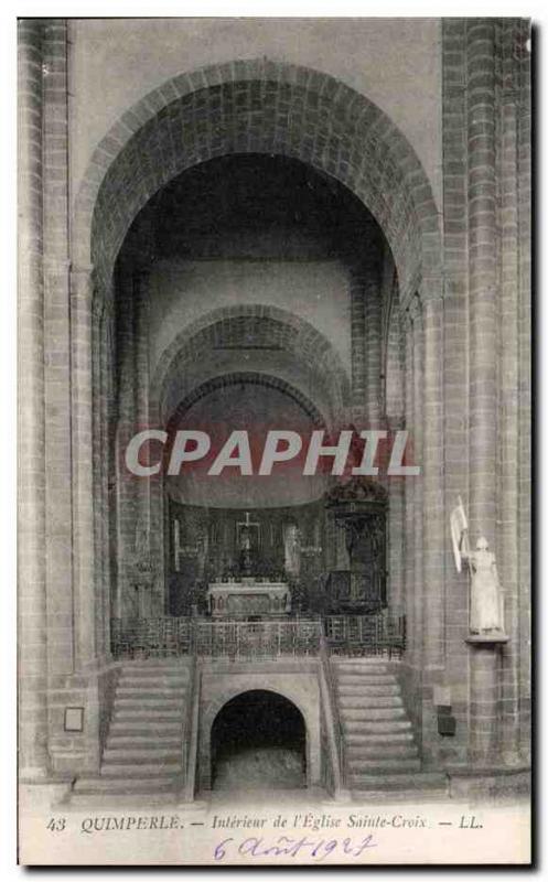 Postcard Old Quimperle Interior of I & # 39Eglise Holy Cross