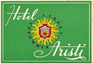 CALI COLUMBIA~HOTEL ARISTI~LUGGAGE DECAL 1950-60s