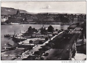 Switzerland Geneve Quai du Mont-Blanc et Vue sur la Ville 1952 Photo