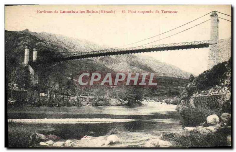 Old Postcard Suspension Bridge Tarrassac surroundings Lamalou les Bains