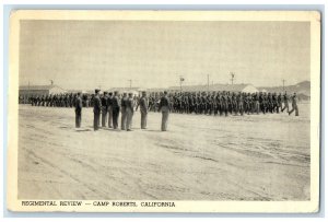 c1920's Regimental Review Group Of US Military Camp Roberts California Postcard