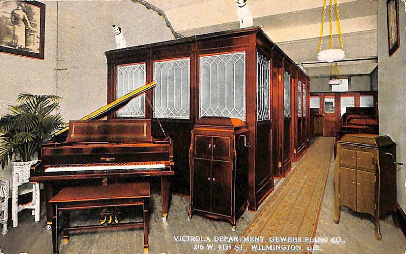 Wilmington DE Gewehr Piano Co RCA Music Player Shaped Truck Interior 2 Postcards
