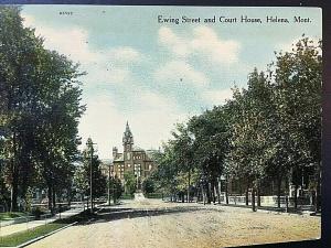 Postcard Early View of Ewing Street & Cout House in Helena, Montana.   T6
