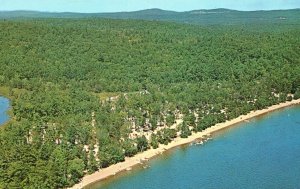 Postcard Sebago Lake State Park Sandy Beaches On Shore Naples And Casco Maine ME