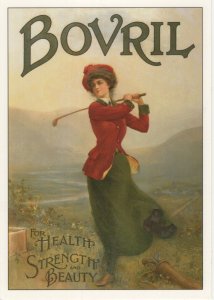 Bovril Lady Golfer Golfing Health Strength & Beauty Poster Postcard