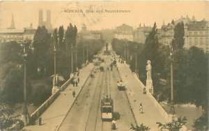 Munich Germany Stiglmaierplatz and Löwenbräukeller B&W Streetcar Posted